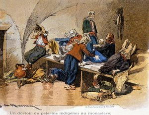 Bethleem. En pilegrimshybel ved klosteret. 1800-tallet. av Unknown artist