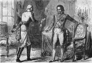 Forræderi mot Bernadotte - Jean Baptiste Jules Bernadotte (1763-1844) mottok en utsending (hemmelig agent) fra Preussen til Stockholm, Sverige 18. desember av Unknown artist