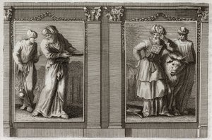 Bibelen til Royaumont, Det gamle testamente: Prestenes klær. Figur av klærne til storpresten og de andre levittene. Illustrasjon fra 1811. av Unknown artist