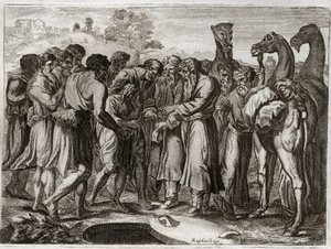 Bible of Royaumont, Old Testament: Joseph sold by his brothers. av Unknown artist