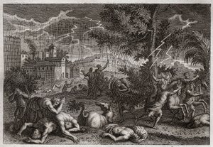 Bibelen til Royaumont, Det gamle testamente: De ti sårene i Egypt. Illustrasjon av 1811. av Unknown artist