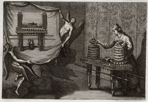 Bible of Royaumont, Old Testament: The table of proposal loaves in the Tabernacle. Illustration from 1811. av Unknown artist