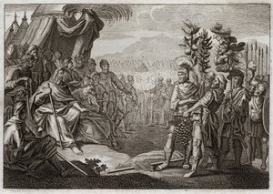Bibelen til Royaumont, Det gamle testamente: Tolv spioner. Moses sendte tolv spioner for å anerkjenne landet Kanaan (det lovede land). De får folket til å hviske, og Gud, for å straffe dem med denne murringen, forsikrer dem om at de aldri vil komme inn på  av Unknown artist