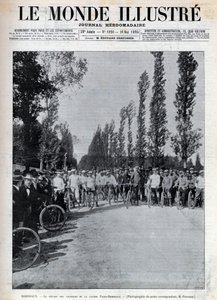 Bordeaux - the start of the Paris-Bordeaux race - cover of “The Illustrous World” of 1895 - av Unknown artist