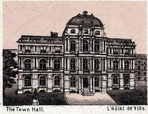 Boston, USA: utsikt over rådhuset. i "" Verden illustrerer 168 visninger"" Udatert (slutten av 1800-tallet) av Unknown artist