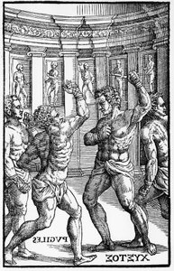 Boksere, brytere - i "Jerome Mercurialis de Arte Gymnastica", Venezia-utgaven av Unknown artist