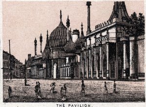 Brighton, England: utsikt over paviljongen. i "" Verden illustrerer 168 visninger"" Udatert (slutten av 1800-tallet) av Unknown artist