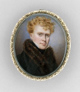 Brosje med portrett av en mann, ca. 1840 (akvarell på elfenben av Unknown artist