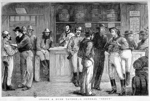 Bush taverna i Australia, rundt 1880. av Unknown artist