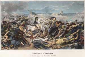 Campaign (Expedition) of Egypt (1798-1801): Joachim Murat (1767-1815) during the Battle of Aboukir, July 25 av Unknown artist