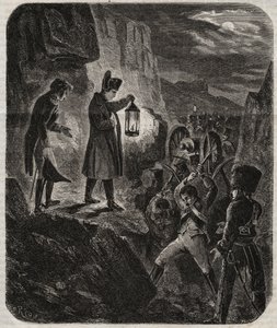 Kampanje av Preussen og Polen: Keiser Napoleon I (1769-1821) på tampen av slaget ved Iena og Auerstaedt 14/10/1805 - Keiser Napoleon I natten før slaget ved Jena-Auerstedt (Jena Auerstedt) mot den prøyssiske hæren den 14. oktober 1805 - Nap av Unknown artist