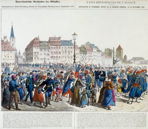 Kapitulasjon av Strasbourg og avgang fra den franske garnisonen, 28. september 1870 av Unknown artist