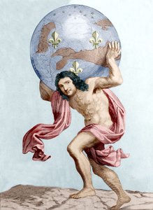 Karikatur av Colbert som Atlas (gravering) av Unknown artist