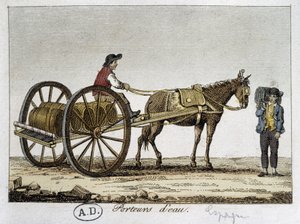 Kjerre og vannbærer i Spania - 1800-tallet av Unknown artist