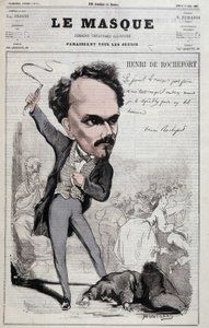 Tegneserie av Henri de Rochefort (1831-1913), fransk journalist og politiker som viste republikanske posisjoner som var fiendtlige til det verre. i "" Le Masque"" fra 1867 av Unknown artist