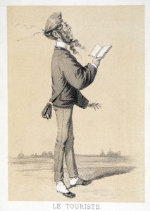 Tegneserie av en engelsk turist rundt 1866. av Unknown artist