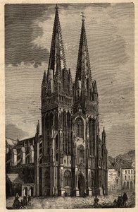 Cathedral of Saint Corentin of Quimper - Cathedrale Saint-Corentin de Quimper - gravering i "" PATRIE" - PECTUREQUIREQUE BESKRIVELSE AV FRANKRIKE I 6 BIND AV LUCIEN HUARD - slutten av 1800-tallet av Unknown artist