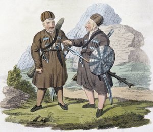 Kaukasiske krigere, deb. 1800-tallet av Unknown artist