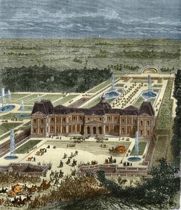Chateau de Vaux Le Visomte (Vaux-Le-Vicomte) at the time of King Louis XIV. Engraving of the 19th century. av Unknown artist