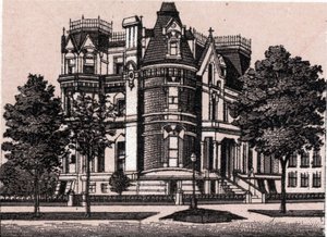 Chicago, United States: view from the corner of Prairie Avenue and 22nd Street. in “” The world illustrates 168 views”” Undated (late 19th century) av Unknown artist