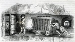 Barn som jobber i kullgruvene i England av Unknown artist