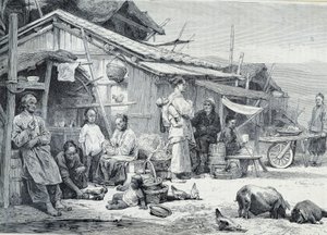 Kinesisk fiskerlandsby i California av Unknown artist