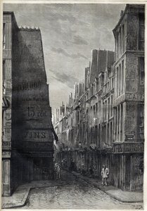 Koleraepidemi i Paris - Epidemia de Cholera i Paris - rue sainte Marguerite - gravering i "Le journal illustrious"" av 1884 av Unknown artist