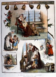 Juleminner, gravering av Unknown artist