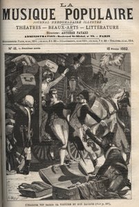 Cimarosa ser bilen og bagasjen hans beslaglagt Domenico Cimarosa (1749-1801), italiensk komponist fra 1700-tallet. gravering i "" Popular Music """ berømte ukeavis - 1882 av Unknown artist