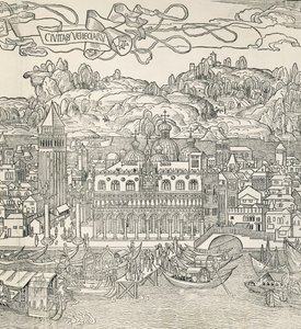 Byen Venezia, Italia, gravering av Unknown artist