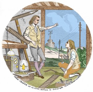 Claude Chappe (1765 - 1807), fransk ingeniør oppfant telegrafen i 1791. av Unknown artist