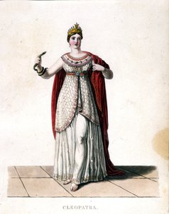 Cleopatra (-69 - -30) med en slange. av Unknown artist