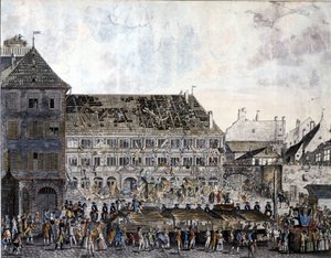 Klatring og plyndring av byhuset (rådhuset) i Strasbourg, 21. juli 1789. av Unknown artist
