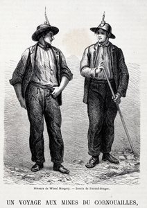 Kullgruver i England: 2 gruvearbeidere fra Wheal Margery, «Tour du Monde» av Unknown artist