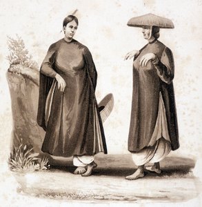 Cohinkinesiske kvinner. Vietnam v. 1850. av Unknown artist