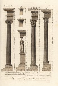 Søyler fra Temple of Minerva, Athen av Unknown artist