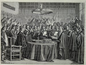 Congress of Westphalia, fredsavtale som avslutter den tretti år lange krigen av Unknown artist