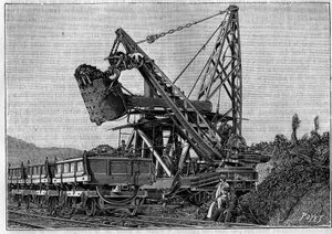Construction of the Panama Canal - drilling of the Panama Isthmus av Unknown artist