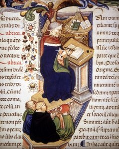Kopist munk. 1400-talls manuskript. av Unknown artist