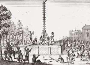 Lik av Johan og Cornelis de Witt henger på galgen. av Unknown artist