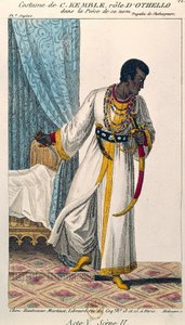 Kostyme av komiker Charles Kemble (1775-1854) i rollen som Othello i stykket med samme navn av William Shakespeare (1564-1616) 1800-tallets Paris. B N av Unknown artist