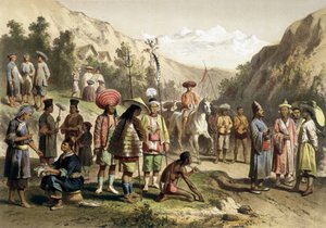 Kostymer fra kongeriket Ta Ly, Sør-Kina. Atlas over letereisen til Indokina i årene 1866 - 1868, redigert av F. Garnier av Unknown artist