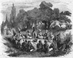 Råd holdt av sjefene for janitsjarene i Konstantinopel rundt 1400. av Unknown artist