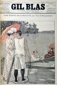 Cover av "" Gil Blas"" som illustrerer "" En del av kampanjen""" av Guy de Maupassant. 14.08.1892. av Unknown artist