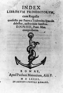 Omslag til ""Index of Forbidden Books"", Roma av Unknown artist