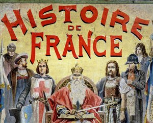Omslag til boken "" Histoire de France"" med historiske karakterer. av Unknown artist