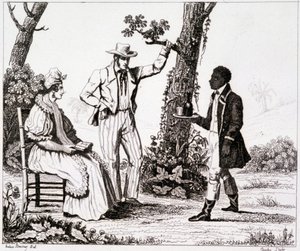 Creole of Martinique (svart tjener og et par hvite) - i "" Pittoreske Frankrike"", T.III av Unknown artist