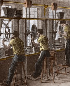 Krystall- og glassskjæring - Polering av krystallglass av Unknown artist