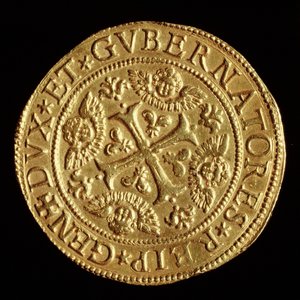 Valuta: fire ECU gull. 1652 Banca Carige numismatisk samling av Unknown artist
