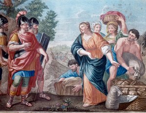 David et Abigail (Abigail, Abigail) Litografi fra 1800-tallets Milano, privat samling av Unknown artist